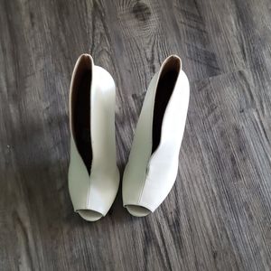White open toe boot